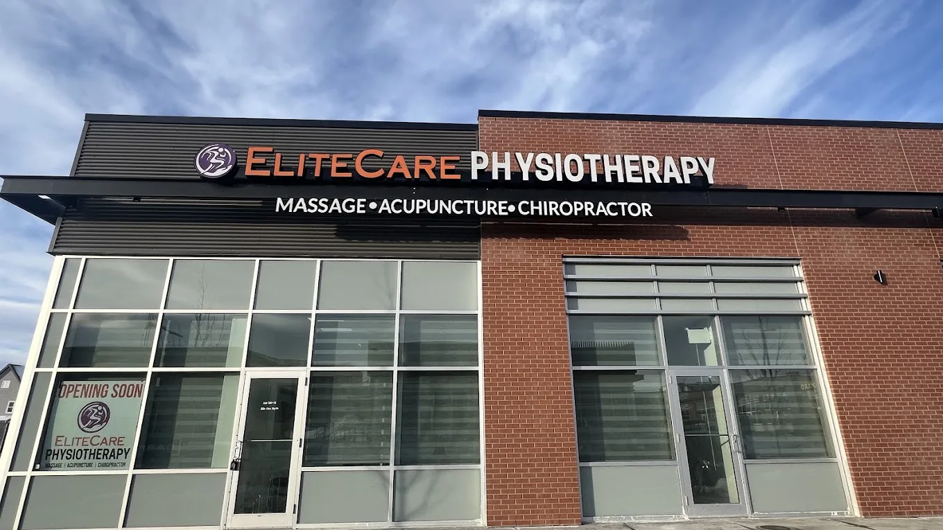 Elite Care Physiotherapy clinic exterior at Carrington Station, Calgary
